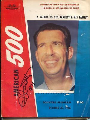 North Carolina Motor Spdwy Ned Jarrett Tribute NASCAR Race Program 10/30/1966-G - $181.88