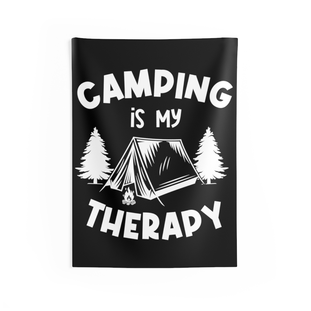 Camping is my Therapy Wall Tapestry | Minimalist Black and White Illustration |  - $26.78 - $69.01