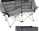 Black Grey Easygo Product Camping Chair - Double Love Seat Heavy, Folds ... - $103.95