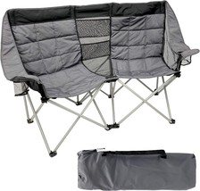 Black Grey Easygo Product Camping Chair - Double Love Seat Heavy, Folds Easily. - £80.25 GBP