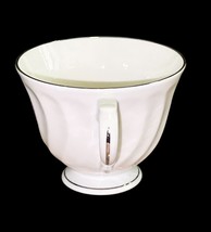 Syracuse China Wedding Ring Silhouette Footed Cup White Platinum Trim USA Teacup image 3