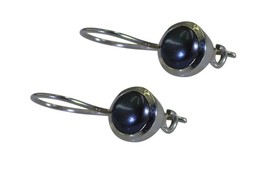 cute Black Pearl 925 Sterling Silver Black Earring genuine exporter CA gift - £16.37 GBP
