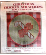 Christmas Chicken Scratching Wall Deco Kit Vintage 1983 Candy Cane Frami... - £17.85 GBP