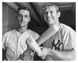 Mickey Mantle &amp; Roger Marris Holding Bats New York Yankees 8X10 Baseball Photo - £6.68 GBP
