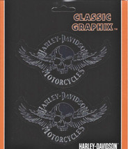 HARLEY DAVIDSON MOTORCYCLES SKULL AND WINGS SET STICKER DECAL - £20.02 GBP