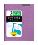 Five Star 2 Pocket Folders Purple Plastic Stay-Put Fasteners 4 Pack - $431.39 MXN