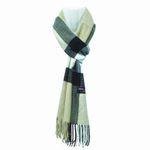 12 Pcs Beige Black Plaid Cashmere Scarf Scarves Scotland Mens Womens - £85.23 GBP