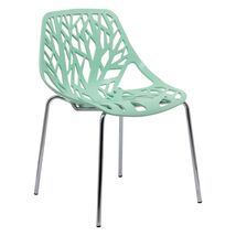 LeisureMod Modern Mint Dining Chair with Chrome Legs - €58,47 EUR