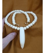G157-50) Huge 2-7/8&quot; GATOR TOOTH aceh cow bone Necklace Alligator Aligat... - £103.69 GBP