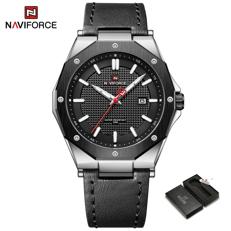  Men&#39;s Fashion Watches Male Business Leather Strap Waterproof Quartz Calendar Lu - £29.16 GBP