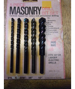 REX USA  masonary 5 Piece Drill Bit Set Carbide tipped - $19.75