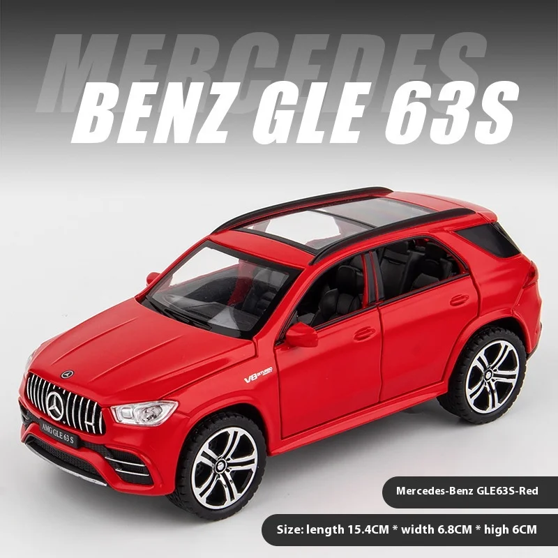 1:32 Mercedes Benz GLE 63s SUV Alloy Car Model Diecast Pull Back Metal -red box - £22.47 GBP