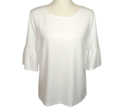 Talbots White Bell Sleeve Tee Shirt Size Large - $14.99