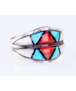 Teme Sunburst Lapidary Inlay Sterling Silver Ring Size 5.5 Gorgeous - $1,767.62 MXN