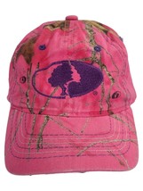 Mossy Oak Ladies Hat Pink Camo Adjustable Purple Embroidered Logo Hunting - £7.36 GBP