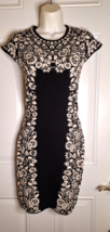BCBGMaxazria Fabiana Black &amp; White Embroidered Dress Size XS - £48.57 GBP