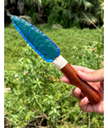 10&quot; Rare Blue Aqua Obsidian Crystal Knife – Collectible Knife With Woode... - €50,76 EUR