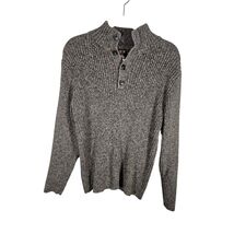 Driving Force Men’s Ribbed Pullover Sweater 1/3 Button Mocha Brown Size ... - $15.81
