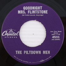 Piltdown Men – Goodnight Mrs. Flintstone - 1961 45 rpm Single Vinyl Reco... - £5.83 GBP