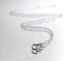 Sterling Silver chain - 16&quot; 18&quot; 20&quot; sparkly flat oval link delicate .925... - $8.50