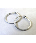 Sterling Hoops - tiny silver hoop earrings, simple classic minimalist ba... - £11.74 GBP