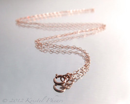 14k Rose Gold-Filled chain - 16&quot; 18&quot; 20&quot; sparkly flat oval link delicate... - $14.50