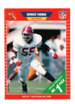 1989 Pro Set NFL Football Derrick Thomas #498 Rookie Kansas City Chiefs RC NM - £1.53 GBP