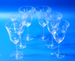 Vintage Floral Etched 6¾” Wine Glasses - UNKNOWN, Likely Rock Sharpe Or ... - £29.50 GBP