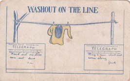 Washout On The Line Telegam Postcard B12 - $2.99