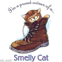 Smelly Cat Funny Heat Press Transfer For T Shirt Tote Sweatshirt Fabric #289d - £5.15 GBP