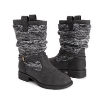 LUKEES by MUK LUKS Black Knit Bridgette Slouchy Boot Casual boots Black 10 - £33.63 GBP