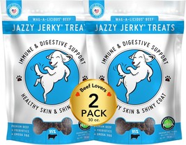 Jazzy Jerky Treats, Wag-A-Licious Beef 2-Pack, 95% Protein, Prebiotics For Gut &amp; - $40.99