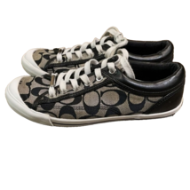 Coach Francesca Black White Signature Logo Sneakers Womens 6.5B Laces Le... - $21.00