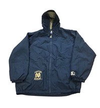 Vintage 1990&#39;s Starter Notre Dame Fighting Irish Hooded Jacket Blue Men&#39;... - $64.99