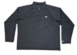 VTG The North Face Men&#39;s Black 3/4 Zip Pullover Sweater XL Black Fleece USA - $39.60