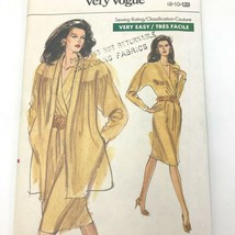 Vintage 80s Very Easy Vogue 7561 Sewing Pattern 8 10 12 Wrap Dress & Jacket PT2 - $10.75
