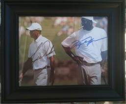 Michael Jordan And Tiger Woods Signed Autograph 8X10 Rp Framed Photo Legends - £21.68 GBP