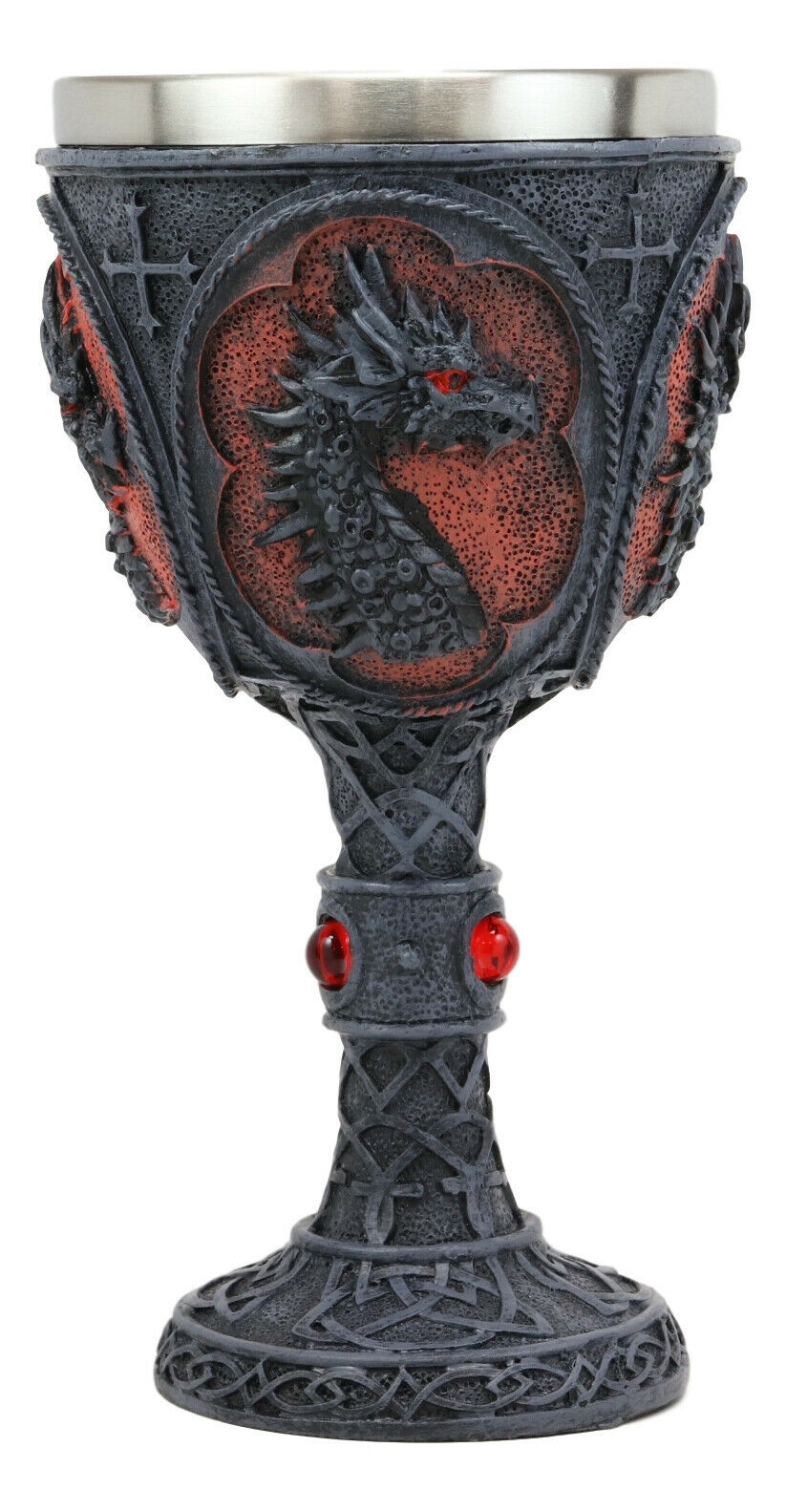 Primary image for Ebros Celtic Knotwork Tattoo Dragon Wine Drink Chalice Figurine 8oz W/ Red Gems