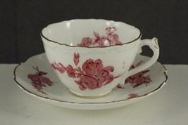 Vintage COALPORT Fine China Teacup &amp; Saucer DIVINITY Pink Floral Wildflower - £16.13 GBP