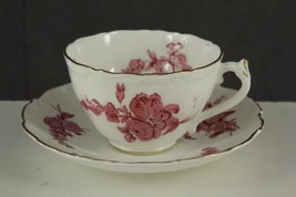 Vintage COALPORT Fine China Teacup &amp; Saucer DIVINITY Pink Floral Wildflower - £16.17 GBP