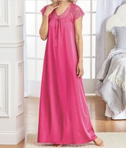 Women&#39;s Summer Spring Sleepwear lace trim maxi Nightgown intimate wear size L - £47.76 GBP