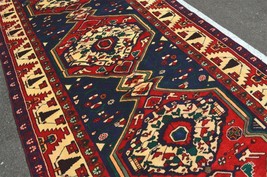 5 x 10&#39;1 Vintage Caucasian Geometric Hand Knotted Wool Area Rug Oriental Carpet - £588.52 GBP