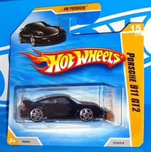 Hot Wheels 2010 HW Premiere Short Card #14 Porsche 911 GT2 Black w/ PR5s - $22.50