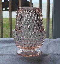 Vintage Pink Indiana Glass Diamond Point Fairy Lamp - £25.91 GBP