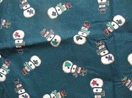 Fabric Concord Snowman on Dk Green Christmas Winter Quilt Craft Sew $3.50/Yard - £2.79 GBP
