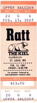 Vintage Ratt Ticket Stub February 13 1987 St. Louis MO Unused Untorn - $24.74