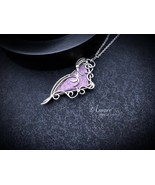 Triangular Wire Wrapped Purple Sugilite Pendant in Silver, Gothic Style - $131.00