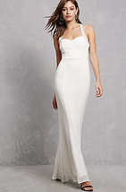 Lilibet Rhinestone Trim Gown Dress Ivory White size SMALL wedding bridal... - $98.94