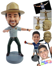 Personalized Bobblehead Funny looking Patrol Sheriff showing the right way - Car - £72.65 GBP
