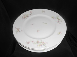 Bernardaud Limoges Plates 9 3/4&quot; B&amp;C Pink Flowers Purple &amp; Green Ferns S... - £11.68 GBP